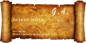 Geleta Anita névjegykártya