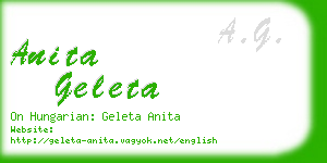 anita geleta business card
